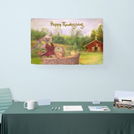 Apple Harvest Happy Thanksgiving Custom Spandoek (Beurs)