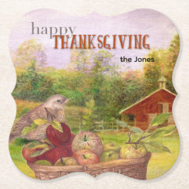 Apple Harvest Happy Thanksgiving Kartonnen Onderzetters