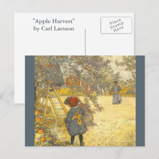 Apple Harvest van Carl Larsson Briefkaart (Voorkant / Achterkant)