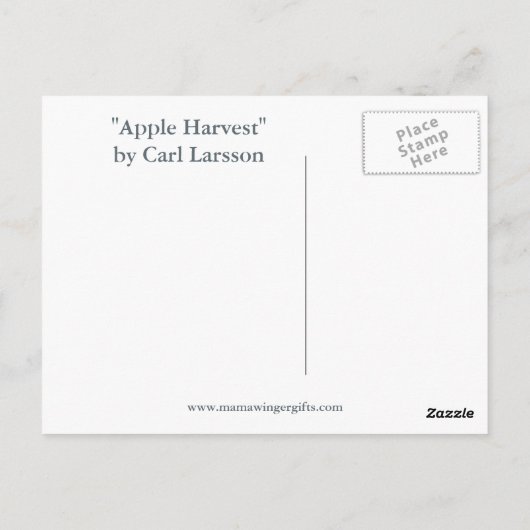 Apple Harvest van Carl Larsson Briefkaart (Achterkant)