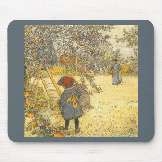 Apple Harvest van Carl Larsson Orchard Muismat (Voorkant)