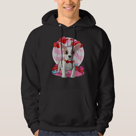Apple Head Chihuahua Heart Valentine Day Decor Hoodie (Voorkant)