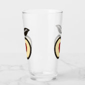 Apple & Heart Black & Red Food om Logo te kweken Glas (Links)