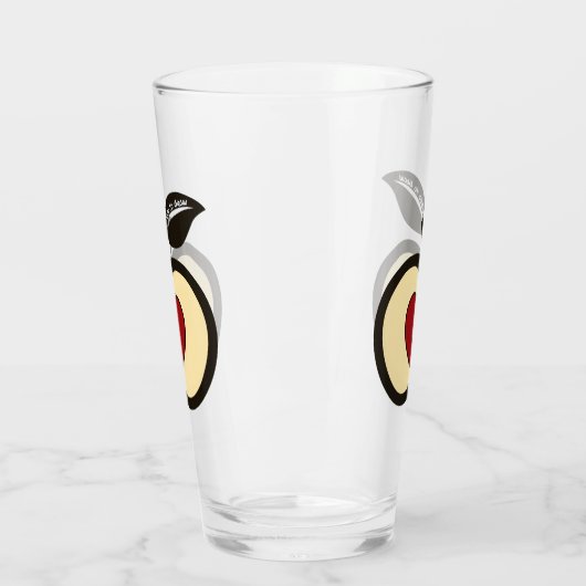 Apple & Heart Black & Red Food om Logo te kweken Glas (Links)