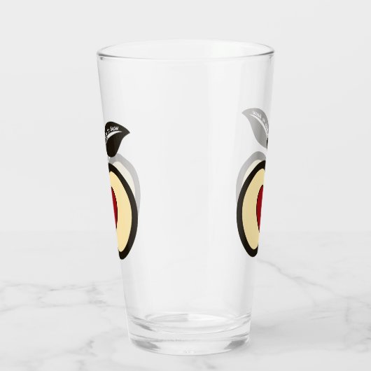 Apple & Heart Black & Red Food om Logo te kweken Glas (Rechts)