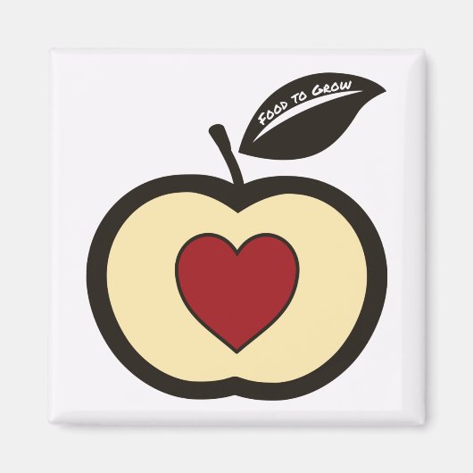 Apple & Heart Core Food to Grow logo Magneet (Voorkant)