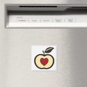 Apple & Heart Core Voedsel om logo te laten groeie Magneet (Insitu (Vaatwasser))