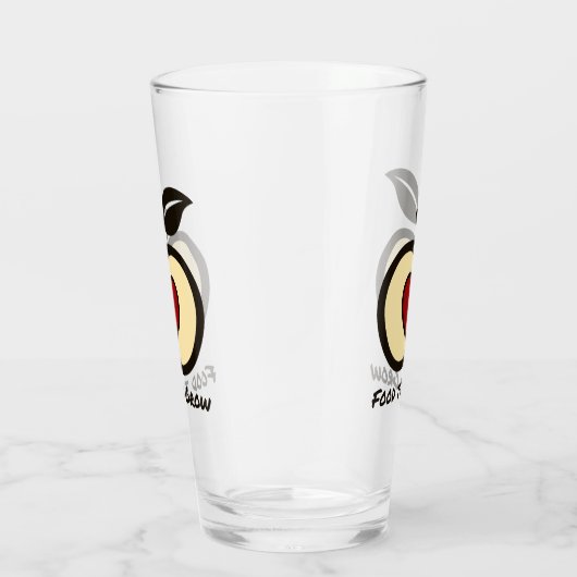 Apple & Heart Red & Black Food to Groei Logo Glas (Rechts)