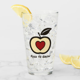 Apple & Heart Red & Black Food to Groei Logo Glas