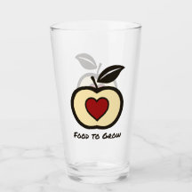 Apple & Heart Red & Black Food to Groei Logo