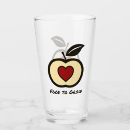 Apple & Heart Red & Black Food to Groei Logo Glas