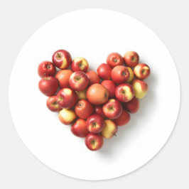 Apple Heart Ronde Sticker