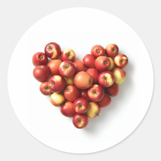 Apple Heart Ronde Sticker (Voorkant)
