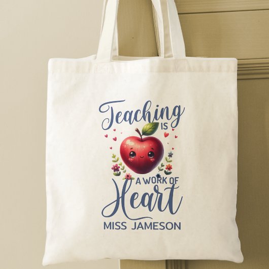 Apple Heart Teachers Waarderingsgeschenk Tote Bag