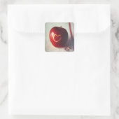 Apple Heart Vierkante Sticker (Tas)