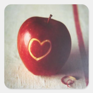 Apple Heart Vierkante Sticker