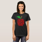 Apple Hearts Background Valentine's Day Teacher St T-shirt (Voorkant volledig)