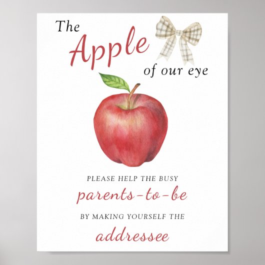 Apple - Help de drukke ouders-to-be geadresseerde Poster (Voorkant)