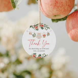 Apple Herfst Baby shower Bedankjes Labels