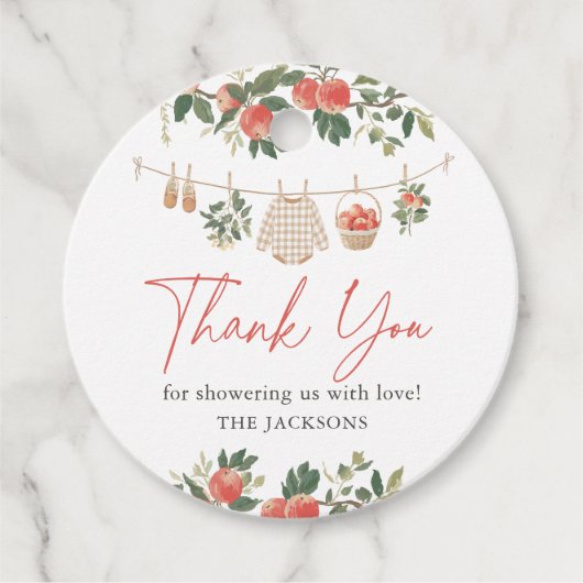 Apple Herfst Baby shower Bedankjes Labels (Voorkant)