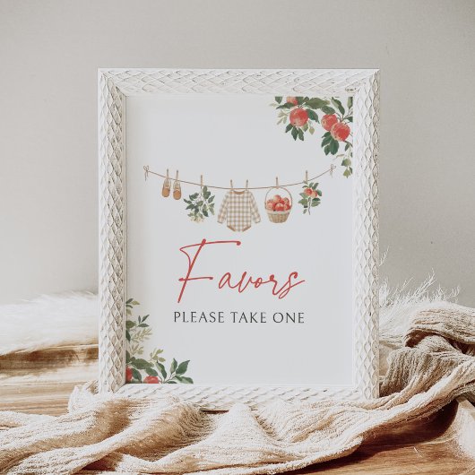 Apple Herfst Baby shower geeft de voorkeur aan tek Poster