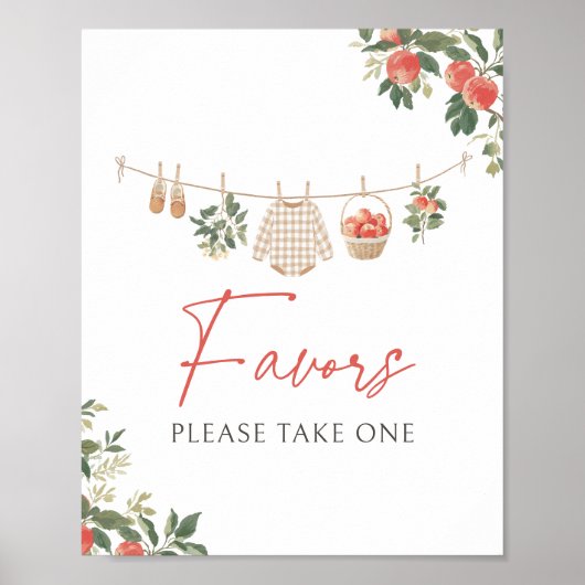 Apple Herfst Baby shower geeft de voorkeur aan tek Poster (Voorkant)