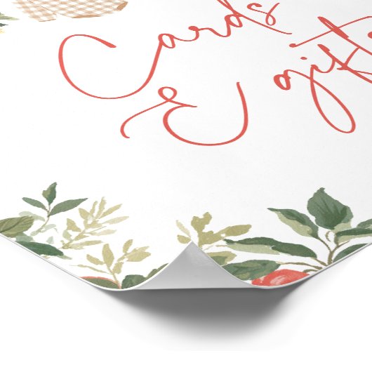 Apple Herfst Baby shower Kaarten en geschenken tek Poster (Hoek)