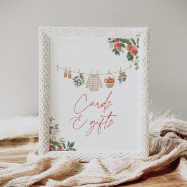 Apple Herfst Baby shower Kaarten en geschenken tek Poster