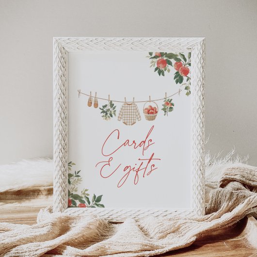 Apple Herfst Baby shower Kaarten en geschenken tek Poster