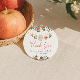 Apple Herfst Baby shower Ronde Sticker