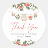 Apple Herfst Baby shower Ronde Sticker (Voorkant)