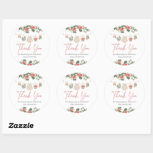 Apple Herfst Baby shower Ronde Sticker (Vel)
