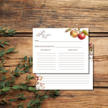 Apple herfst vrijgezellenfeest receptkaart