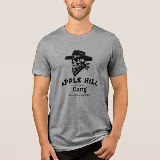 Apple Hill Gang Bucks County, Western, leuk, eenvo Tri-Blend Shirt (Voorkant)
