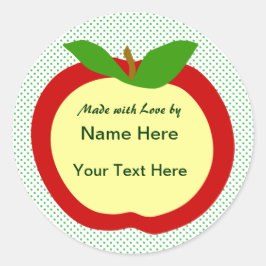 Apple Home Made Food Cadeaulabel Ronde Sticker