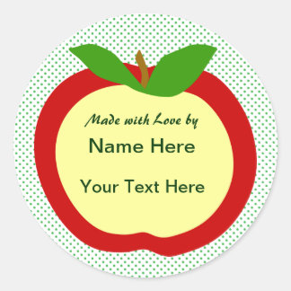 Apple Home Made Food Cadeaulabel Ronde Sticker