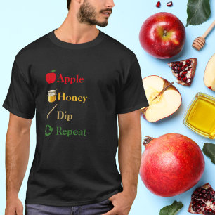 Apple Honey Dip Repeat Rosh Hashanah T-shirt