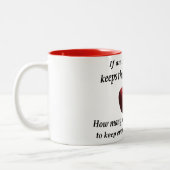 Apple houdt per dag de dokter weg tweekleurige koffiemok (Links)