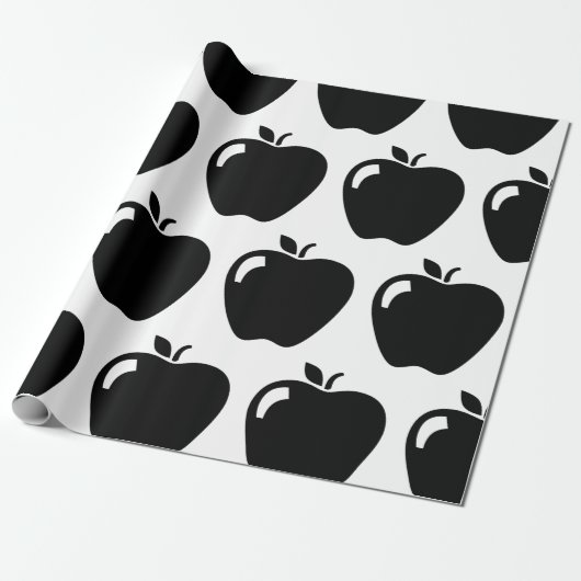 Apple Icons CUSTOM ACHTERGROUND COLOR Cadeaupapier (Uitgerold)