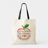 Apple Ik ben een leraar Ik weet dingen  Tote Bag (Achterkant)