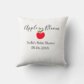 Apple in bloei baby shower rode appel naam datum kussen (Achterkant)