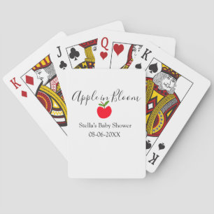 Apple in bloei baby shower rode appel naam datum pokerkaarten
