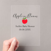 Apple in bloom baby shower red apple name date  acryl uitnodigingen (Insitu (Draagbaar))