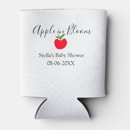 Apple in bloom baby shower red apple name date  blikjeskoeler (Voorkant)