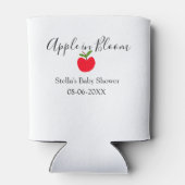 Apple in bloom baby shower red apple name date  blikjeskoeler (Achterkant)