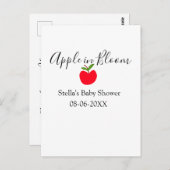 Apple in bloom baby shower red apple name date  briefkaart (Voorkant / Achterkant)