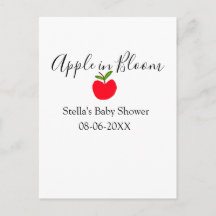 Apple in bloom baby shower red apple name date 