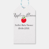 Apple in bloom baby shower red apple name date  cadeaulabel (Voorkant)