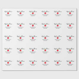 Apple in bloom baby shower red apple name date  cadeaupapier