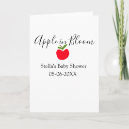 Apple in bloom baby shower red apple name date  kaart
